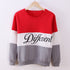 Women's Active Sweatshirt - Color Block / Letter Print Red M / Fall - menochic